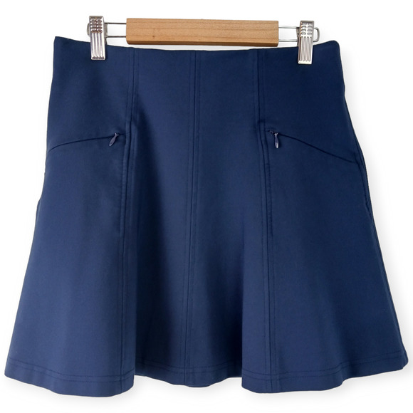 Southern Tide SZ XS Navy Women's Skater Skirt Front Zip Pockets $98 - Picture 2 of 7